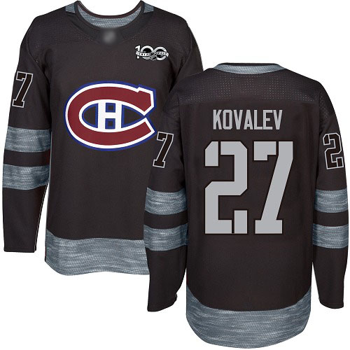 Adidas Men's Alexei Kovalev Authentic Black Jersey: NHL #27 Montreal Canadiens 1917-2017 100th Anniversary