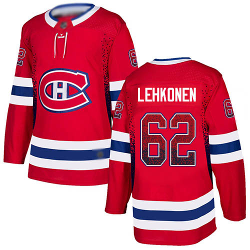 Adidas Men's Artturi Lehkonen Authentic Red Jersey: NHL #62 Montreal Canadiens Drift Fashion