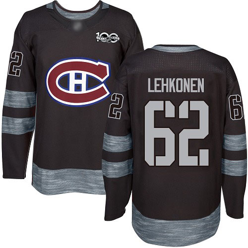 Adidas Men's Artturi Lehkonen Authentic Black Jersey: NHL #62 Montreal Canadiens 1917-2017 100th Anniversary