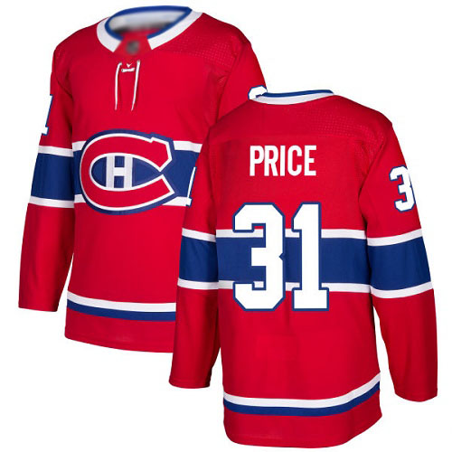 Men's Carey Price Authentic Red Home Jersey: Hockey #31 Montreal Canadiens