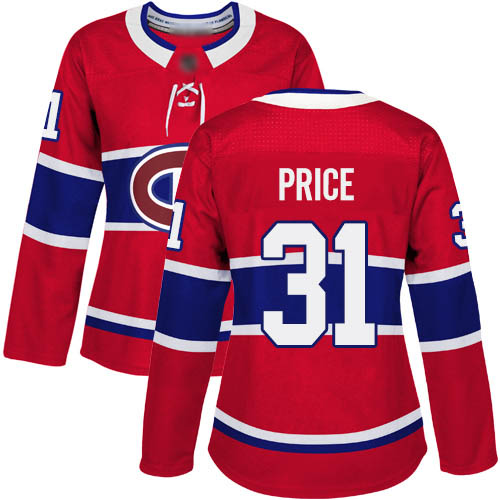 Women's Carey Price Premier Red Home Jersey: Hockey #31 Montreal Canadiens