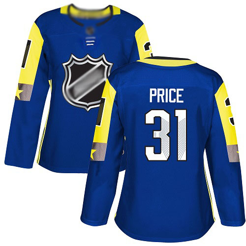 Women's Carey Price Authentic Royal Blue Jersey: Hockey #31 Montreal Canadiens 2018 All-Star Atlantic Division