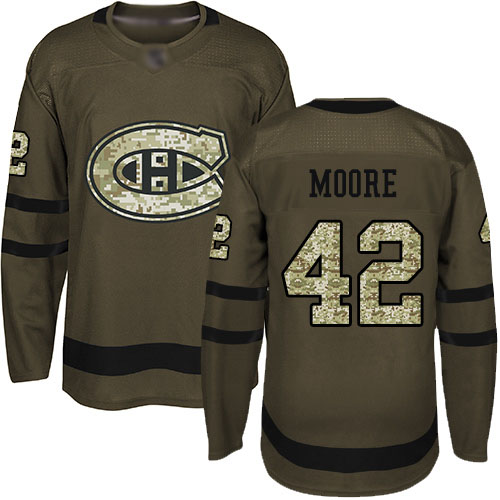 Adidas Men's Dominic Moore Authentic Green Jersey: NHL #42 Montreal Canadiens Salute to Service