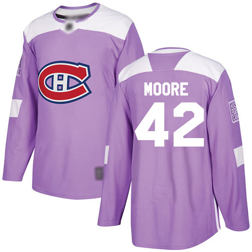 Adidas Men's Dominic Moore Authentic Purple Jersey: NHL #42 Montreal Canadiens Fights Cancer Practice