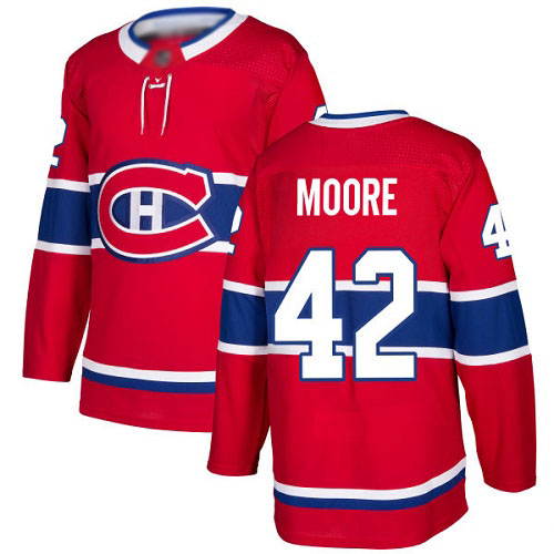 Adidas Men's Dominic Moore Authentic Red Home Jersey: NHL #42 Montreal Canadiens