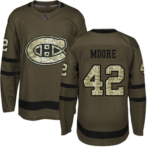 Adidas Youth Dominic Moore Premier Green Jersey: NHL #42 Montreal Canadiens Salute to Service