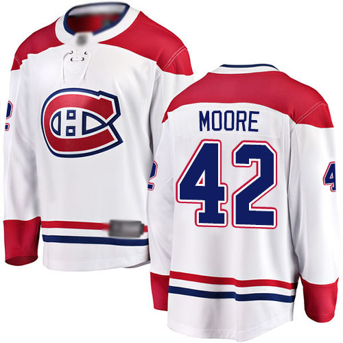 Fanatics Branded Men's Dominic Moore Breakaway White Away Jersey: NHL #42 Montreal Canadiens