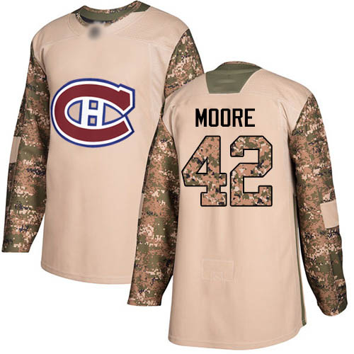 Adidas Men's Dominic Moore Authentic Camo Jersey: NHL #42 Montreal Canadiens Veterans Day Practice