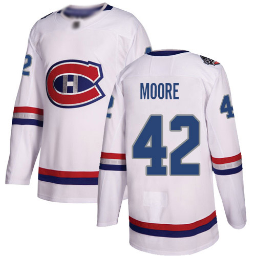 Adidas Men's Dominic Moore Authentic White Jersey: NHL #42 Montreal Canadiens 2017 100 Classic