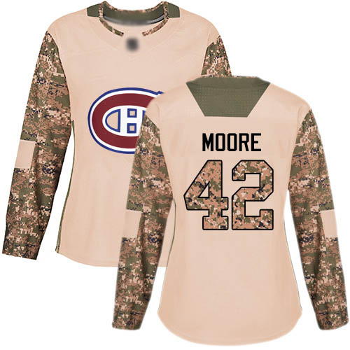 Adidas Women's Dominic Moore Authentic Camo Jersey: NHL #42 Montreal Canadiens Veterans Day Practice