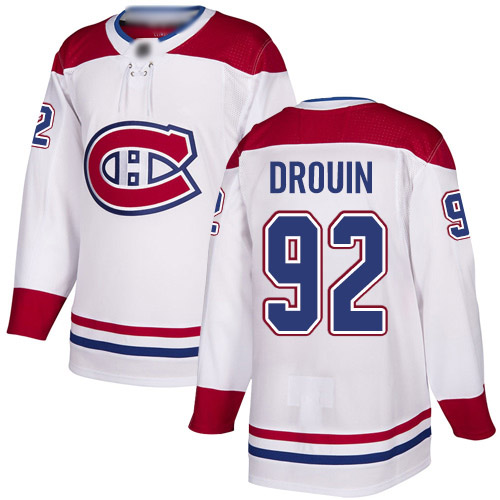 Reebok Men's Jonathan Drouin Authentic White Away Jersey: NHL #92 Montreal Canadiens