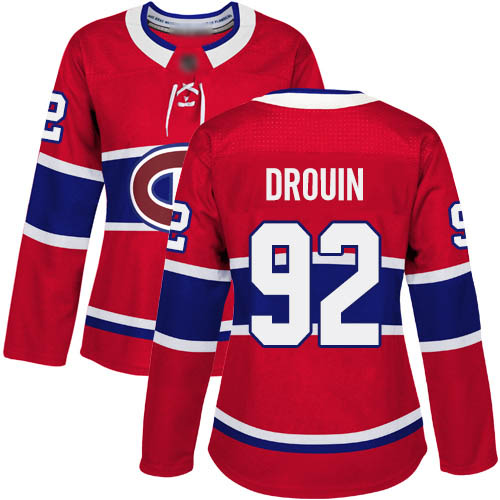 Adidas Women's Jonathan Drouin Authentic Red Home Jersey: NHL #92 Montreal Canadiens