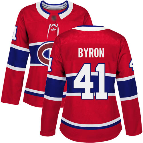 Adidas Women's Paul Byron Authentic Red Home Jersey: NHL #41 Montreal Canadiens