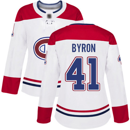 Reebok Women's Paul Byron Authentic White Away Jersey: NHL #41 Montreal Canadiens