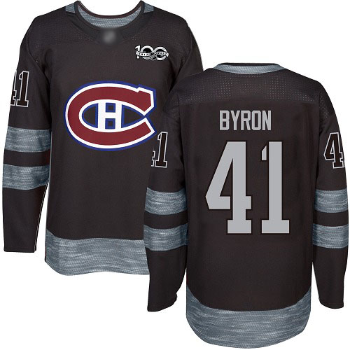 Adidas Men's Paul Byron Authentic Black Jersey: NHL #41 Montreal Canadiens 1917-2017 100th Anniversary