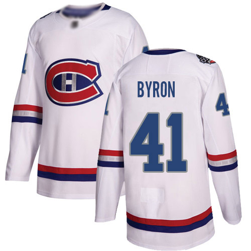 Adidas Men's Paul Byron Authentic White Jersey: NHL #41 Montreal Canadiens 2017 100 Classic