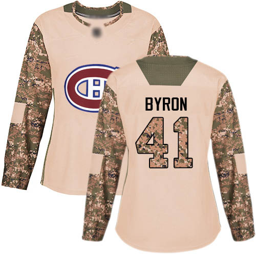 Adidas Women's Paul Byron Authentic Camo Jersey: NHL #41 Montreal Canadiens Veterans Day Practice