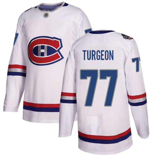 Men's Pierre Turgeon Authentic White Jersey: Hockey #77 Montreal Canadiens 2017 100 Classic