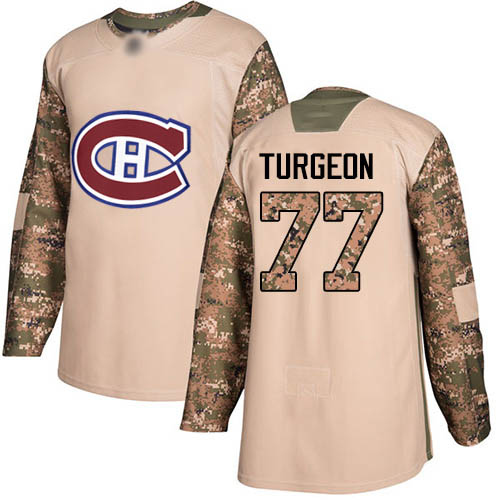 Youth Pierre Turgeon Authentic Camo Jersey: Hockey #77 Montreal Canadiens Veterans Day Practice