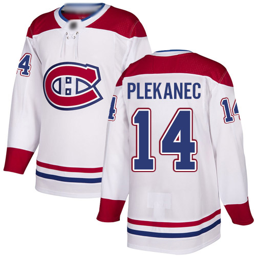 Adidas Youth Tomas Plekanec Authentic White Away Jersey: NHL #14 Montreal Canadiens