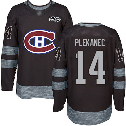 Adidas Men's Tomas Plekanec Authentic Black Jersey: NHL #14 Montreal Canadiens 1917-2017 100th Anniversary