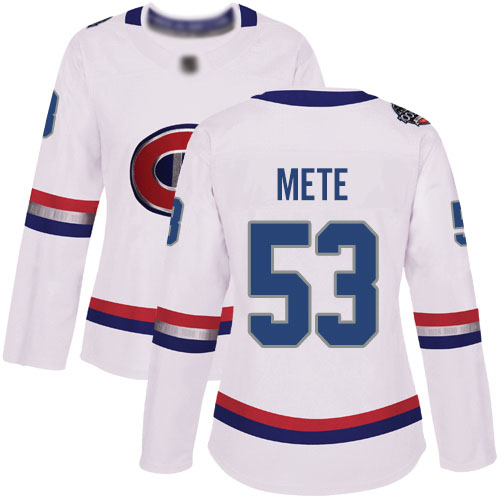 Adidas Women's Victor Mete Authentic White Jersey: NHL #53 Montreal Canadiens 2017 100 Classic