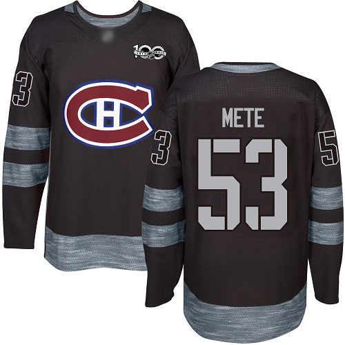 Adidas Men's Victor Mete Authentic Black Jersey: NHL #53 Montreal Canadiens 1917-2017 100th Anniversary