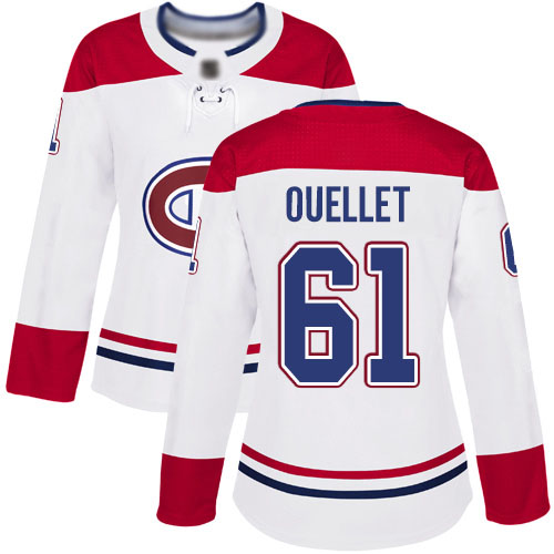 Adidas Women's Xavier Ouellet Authentic White Away Jersey: NHL #61 Montreal Canadiens