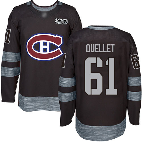 Adidas Men's Xavier Ouellet Authentic Black Jersey: NHL #61 Montreal Canadiens 1917-2017 100th Anniversary