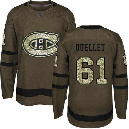 Adidas Men's Xavier Ouellet Authentic Green Jersey: NHL #61 Montreal Canadiens Salute to Service