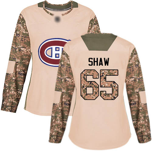 Adidas Women's Andrew Shaw Authentic Camo Jersey: NHL #65 Montreal Canadiens Veterans Day Practice