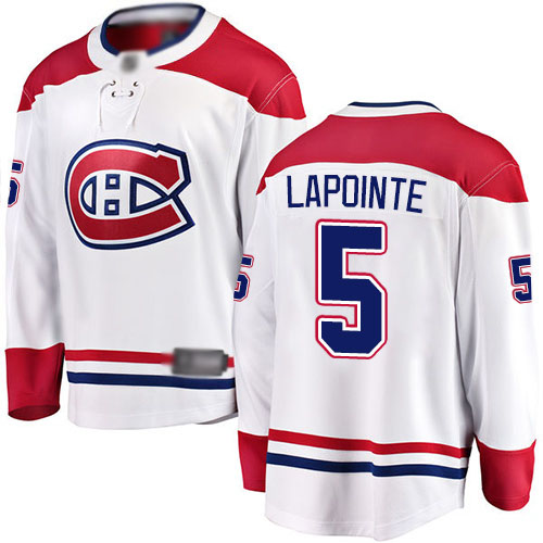 Fanatics Branded Youth Guy Lapointe Breakaway White Away Jersey: Hockey #5 Montreal Canadiens