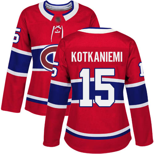 Adidas Women's Jesperi Kotkaniemi Premier Red Home Jersey: NHL #15 Montreal Canadiens