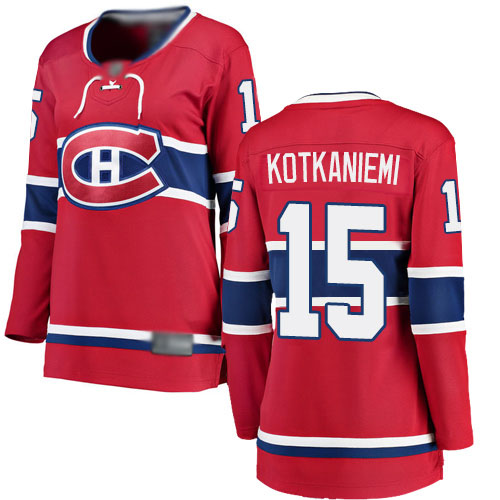 Fanatics Branded Women's Jesperi Kotkaniemi Breakaway Red Home Jersey: NHL #15 Montreal Canadiens