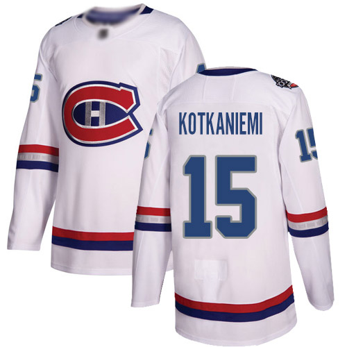 Adidas Men's Jesperi Kotkaniemi Authentic White Jersey: NHL #15 Montreal Canadiens 2017 100 Classic