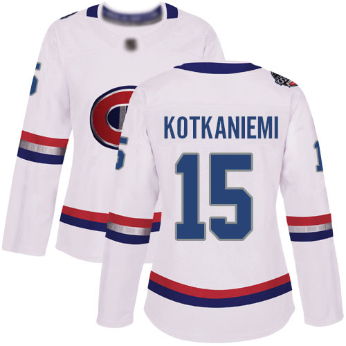 Adidas Women's Jesperi Kotkaniemi Authentic White Jersey: NHL #15 Montreal Canadiens 2017 100 Classic