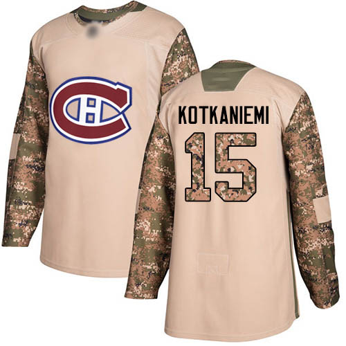 Adidas Men's Jesperi Kotkaniemi Authentic Camo Jersey: NHL #15 Montreal Canadiens Veterans Day Practice