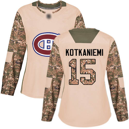 Adidas Women's Jesperi Kotkaniemi Authentic Camo Jersey: NHL #15 Montreal Canadiens Veterans Day Practice