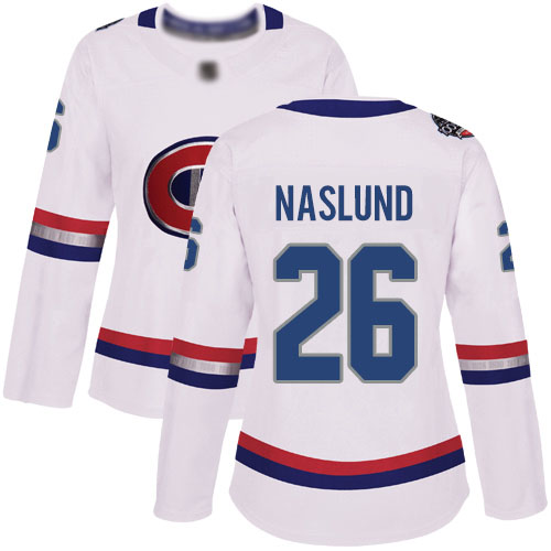 Adidas Women's Mats Naslund Authentic White Jersey: NHL #26 Montreal Canadiens 2017 100 Classic