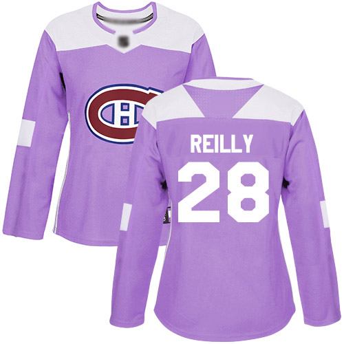 Adidas Women's Mike Reilly Authentic Purple Jersey: NHL #28 Montreal Canadiens Fights Cancer Practice