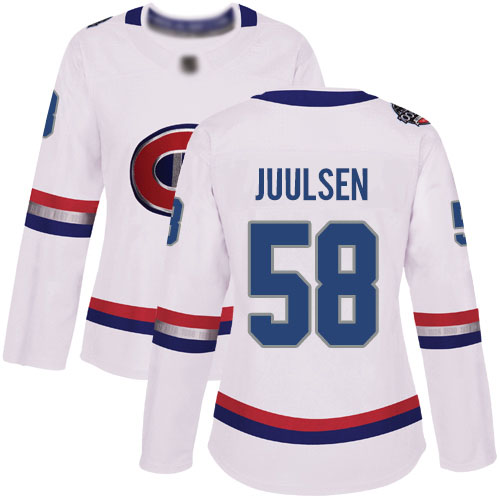 Women's Noah Juulsen Authentic White Jersey: Hockey #58 Montreal Canadiens 2017 100 Classic