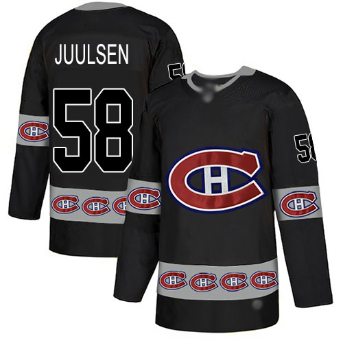 Men's Noah Juulsen Authentic Black Jersey: Hockey #58 Montreal Canadiens Team Logo Fashion