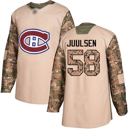 Men's Noah Juulsen Authentic Camo Jersey: Hockey #58 Montreal Canadiens Veterans Day Practice