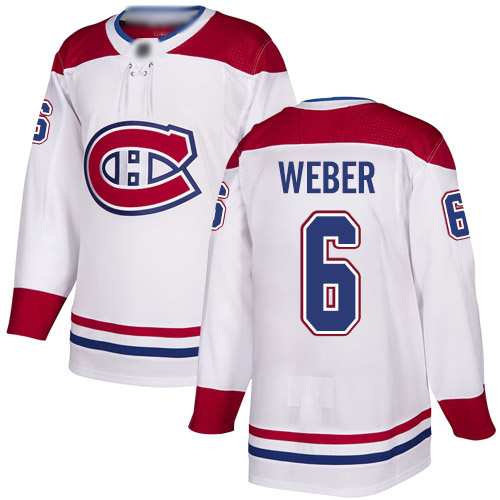 Reebok Men's Shea Weber Authentic White Away Jersey: NHL #6 Montreal Canadiens