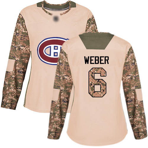 Adidas Women's Shea Weber Authentic Camo Jersey: NHL #6 Montreal Canadiens Veterans Day Practice