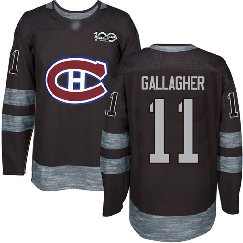 Adidas Men's Brendan Gallagher Authentic Black Jersey: NHL #11 Montreal Canadiens 1917-2017 100th Anniversary