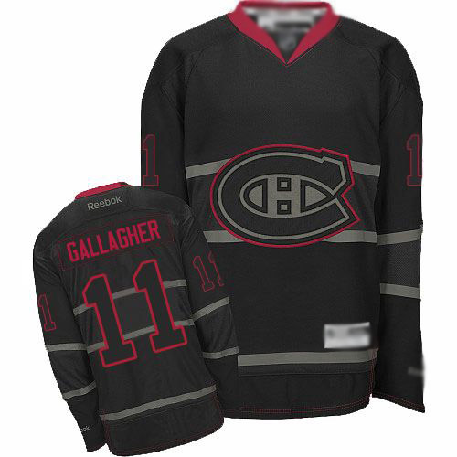 Reebok Men's Brendan Gallagher Authentic Black Ice Jersey: NHL #11 Montreal Canadiens