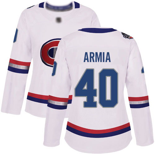 Adidas Women's Joel Armia Authentic White Jersey: NHL #40 Montreal Canadiens 2017 100 Classic