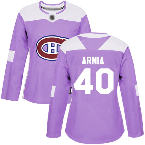 Adidas Women's Joel Armia Authentic Purple Jersey: NHL #40 Montreal Canadiens Fights Cancer Practice