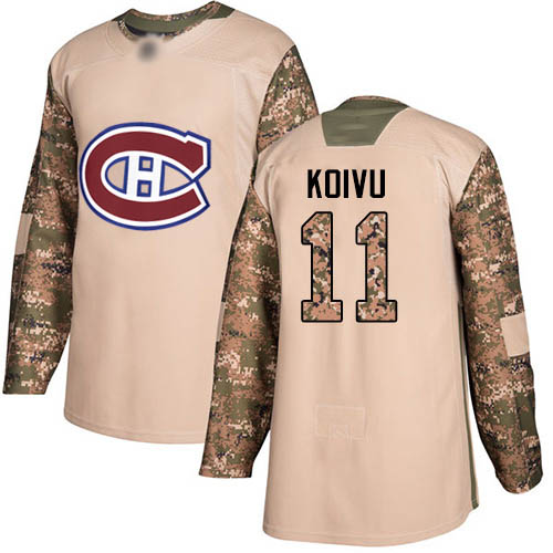 Youth Saku Koivu Authentic Camo Jersey: Hockey #11 Montreal Canadiens Veterans Day Practice